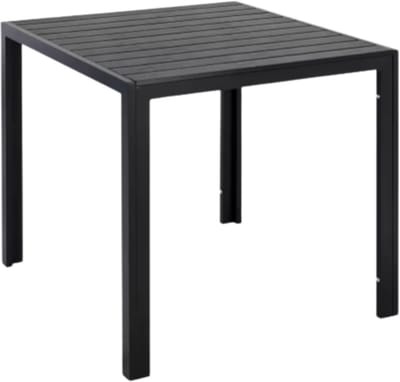 Tuintafel Valora - Aluminium - Voor binnen en buiten - Vierkante vijzettafel tuin - Zwart - Bistrotafel - Eettafel - Hitte- en Weerbestendig