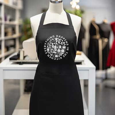 Verstelbaar kookschort, unisex, met 2 Zakken Vloeistof Druppel Waterbestendig Koken Keuken Restaurant Bar Schilderen BBQSchort, voor diverse doeleinden, Zwart Schorten Koksschort Unisex Schorten voor V/M , everything happens in kitchen.,