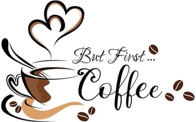 Dailygoods- Muursticker moderne zwarte koffiemok - Wanddecoratie keuken - Muurstickers kantoor - Muurstickers café - Muurstickers woonkamer - Muurstickers trendy