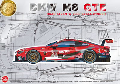 NuNu Modelbouwpakket Auto - 24043 BMW M8 GTE - 2020 Road Atlanta 6 Hours Winner - Auto Plastic - 1:24 - Modelbouw