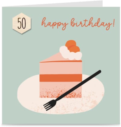Verjaardagskaart met leeftijd | HAPPY BIRTHDAY | 50 jaar | kaart met envelop | jarig / verjaardag