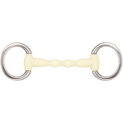 Olijfbit voor rechte paarden Soyo Happy mouth "mullen" 135 mm