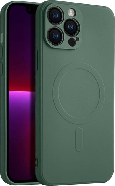 Casify Siliconen Hoesje geschikt voor MagSafe iPhone 13 Pro Max Hoesje - Legergroen