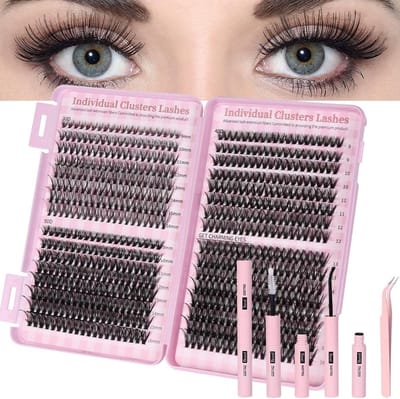 Natuurlijke Wimperextensions Set met 540 Stuks, Individuele Wispy Cluster Wimpers, 9-16 mm, Perfect voor Volle en Dichte Wimpers