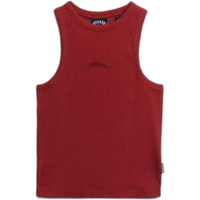Superdry Essential Logo Racer Mouwloos T-shirt Rood XS Vrouw