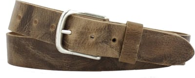 Leren Riem Dames/Heren | 4cm breed | Riemmaat: 115cm (totale lengte: 130cm) | 100% echt leer | Kleur: zand | Nikkelvrije gesp