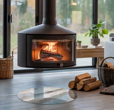 Coloray Vloerplaat Houtkachel - Vloerplaat voor Houtkachel - 50 cm x 50 cm - Vloerplaat Open Haard - Grijs Vloerplaat Kachel - Vloerplaat Voor Kachel - Plaat voor Onder Kachel - Kachel Vloerplaat - Plaat Kachel