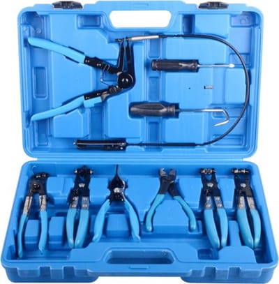 Cherrys Finds - Automotive Draad Lange Bereik Slang Klem Tang Set - 9 Stuks - Stookolie Waterslang Auto Gereedschap - Blauw