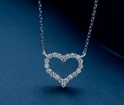 Selevie Hartvormige Zilveren Ketting met hart van Moissanite stenen - VVS1 Moissanite - Heartshape necklace