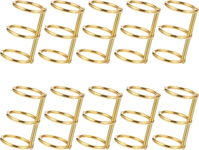 20mm Loose Leaf Ring Binder - 10pcs - 3 Rings Book Binder - Alloy Snap Split Hinged - DIY Travel Journal - Foto Album Binding Spines - Goud