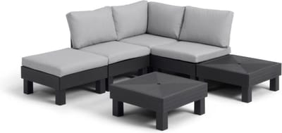 Keter Elements Loungeset- 4 a 6 personen - Grafiet