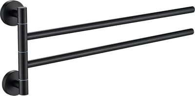 Plieger Vigo Handdoekhouder – Handdoekhouder Badkamer 45 cm – Dubbel – RVS – Wandmontage – 10 jaar garantie – Mat zwart