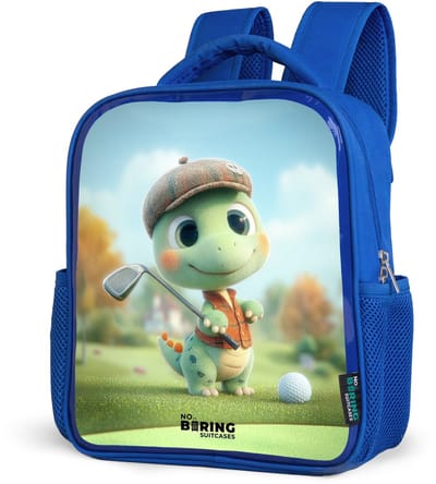 NoBoringSuitcases.com® - Rugzak blauw - Schooltas jongens - Golf - Dino - Groen - Kinder rugtas jongen - Boekentas kind - Kinderrugzak voor school - Schoolrugzak