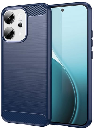 Geborsteld TPU Hoesje Geschikt voor Oppo Reno 14 | Beschermhoes | Back Cover | Flexibel TPU | Stijlvol Carbon | Dun | Blauw