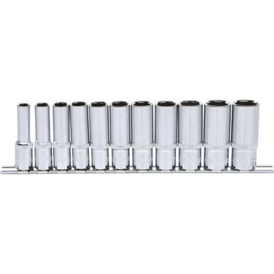 KS TOOLS 3/8" CHROMEplus Zeskant doppen set lang 11-delig 8-19 mm - 918.0611