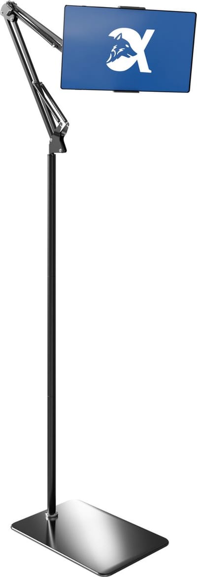 Tabletstandaard Verstelbaar – Extra Stabiel – Alpha Desk Companion – Tablet Houder Bureau – Ergonomisch – Tot 14 inch – Aluminium – Zwart