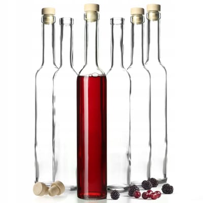 KADAX glazen fles glazen flessen 500 ml 0,5 l voor wijntincturen 6 stuks + kurk