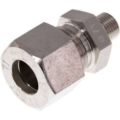 G 1/8'' Buitendraad x 12L RVS Rechte Knelfitting 315 Bar DIN 2353 - FL2S-MO-ST-018G-12-L