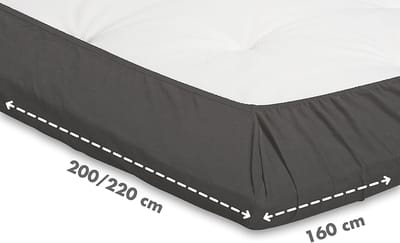 Beter Bed Select Jersey Hoeslaken Topper - 160 x 200/210/220 cm - 100% Katoen - Matrasbeschermer - Matrashoes - Antraciet