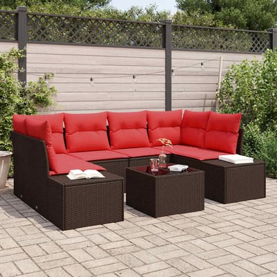 vidaXL Tuin Sofa Set 7 st Bruin poly rattan