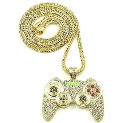 Collier de Console de Jeu Simple et Élégant Hip Hop Neutre Pendentif de Fête Club beige