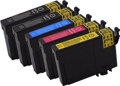 KATRIZ® huismerk inkt voor|2x T0711 BK+ T0712 Cyan+ T0713 Magenta + T0714Yellow | ( 5stuks) - Met chip