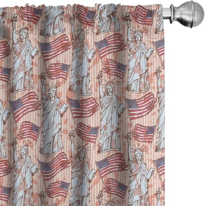 ABAKUHAUS – Gordijnen 2-delige set koraal multicolor 75x175 cm – microvezel