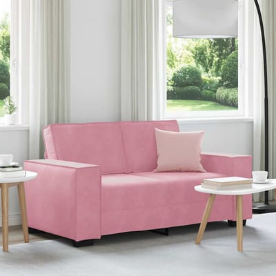 vidaXL - Tweezitsbank - 160x78x84 - cm - fluweel - roze