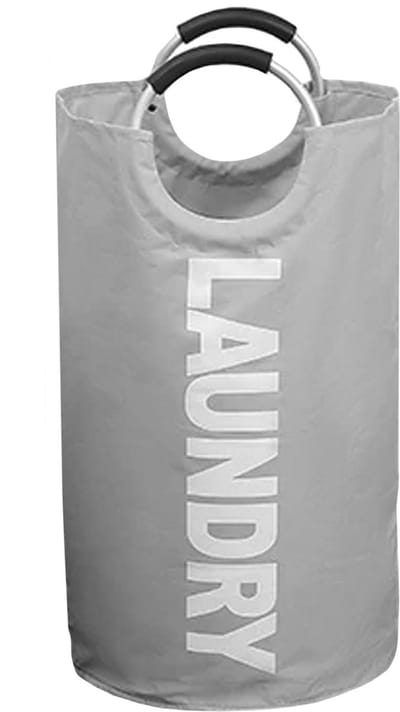QUVIO Wasmand met handvaten / Wassorteerder / Waszak / Wasbox / Opbergmand - 82 L - Lichtgrijs