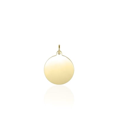 Gisser Jewels - Hanger excl. Collier - Cirkel Graveer baar - 12mmØ - Geelgoud Verguld Zilver 925