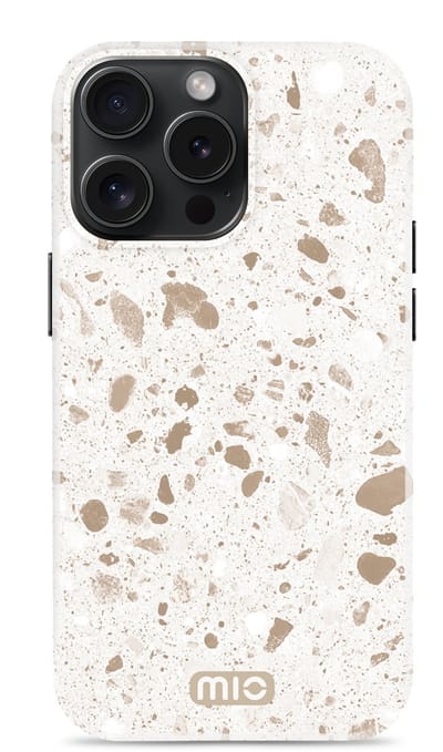 Mio by Mobilize Hoesje geschikt voor Apple iPhone 15 Pro MagSafe Telefoonhoesje Hardcase | Mio by Mobilize Backcover | Geschikt voor MagSafe | Geschikt voor Draadloos Opladen met Magnetische Ring | Geschikt voor MagSafe Case - Soft Terrazzo |