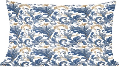 Sierkussens - Kussentjes Woonkamer - 60x40 cm - Bloem - Blauw - Goud - Patroon