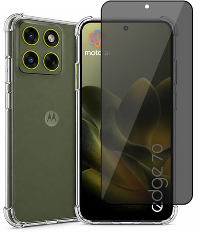 Hoesje geschikt voor Motorola Moto Edge 70 – CrystalClear Back Cover – Schokbestendig – Privacy Screenprotector Full Cover