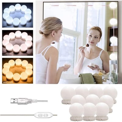 EXCITAT Spiegellamp - Kaptafellamp - Make-uplamp - 14 LED-lampen - Dimbaar - Geschikt voor make-upspiegel, kleedkamer badkamerspiegel