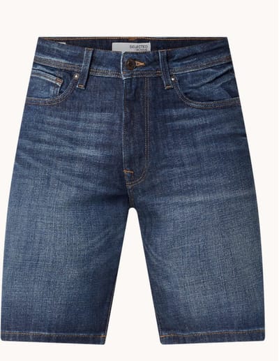 Selected Homme Alex straight leg korte broek van denim - Indigo - Maat XXL