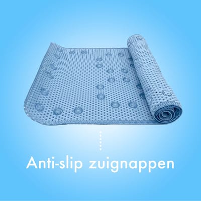 Berilo Badmat / Douchemat | Anti-slip - Schimmelbestendig - Waterbestendig - 90 X 43 cm - Blauw