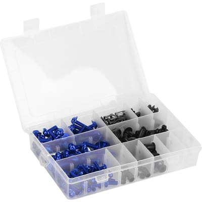 Jeu de 223 vis et écrous pour carénage de moto, vis de pare-brise, quincaillerie de carrosserie de moto Blue bleu