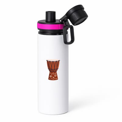 Hacebo® - Trommel waterfles met draaidop roze - Drum - Muzikanten - muziek - muzikant - slaginstrument - water fles - 850ML