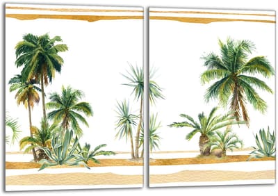 TMK ArtDeko - Glasplaat Bescherming - 40x52 - Palmen - Veilig - Duurzaam
