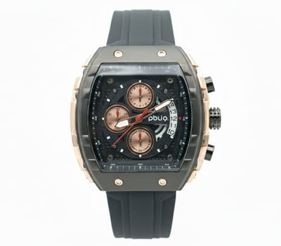 PBLIQ - Luxe Herenhorloge Zwart Roségoud – Quartz Chronograaf Horloge