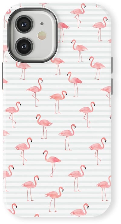 DripCase Hoesje geschikt voor iPhone 12 Mini | Happy Stripes Motief | Magnetisch Opladen | 2-in-1 Ontwerp | Vrolijke Backcover geschikt voor iPhone 12 Mini Flamingo Flush