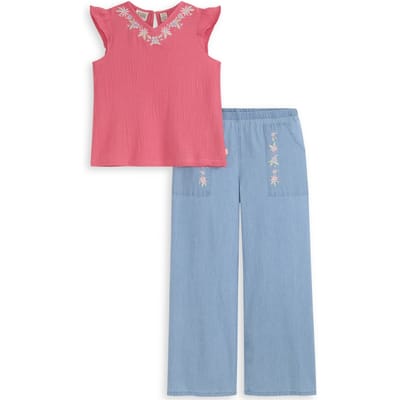 Scotch & Soda S&s Girls 2pc Fashion Top & Denim Pant Set Pink/brown Taglia: 6 | Camicie Outlet | kids | Blu