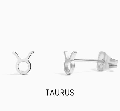Maevi® Sterrenbeeld Oorbellen - Stier/Taurus - Kleur: Zilver - RVS / Roestvrijstaal / Stainless Steel - Luxe Oorbellen - Hoge Kwaliteit - Verkleurt niet - Oorknopjes / Oorhanger - Incl. Luxe Cadeauverpakking - Zilveren Oorbellen