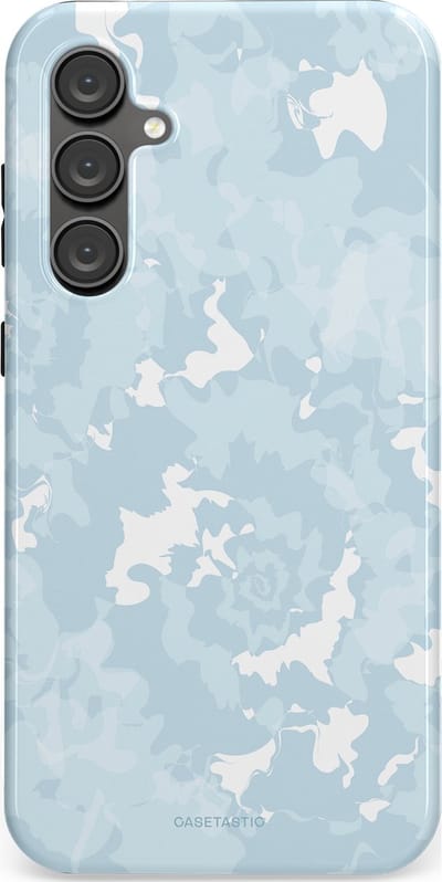 Casetastic Hoesje Geschikt voor Samsung S23 FE - Stijlvolle Beschermende Duo-layer Case - Blauwe wervels