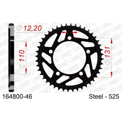 Stalen tandwiel Afam 525 46 dents