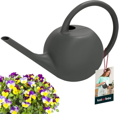 KOTARBAU® Gieter, Plantengieter, Kunststof, 1,2 L, Grijs, Lange Tuit, Gieter Kamerplanten, Bloemengieter, voor Binnen en Buiten, Compact Ontwerp