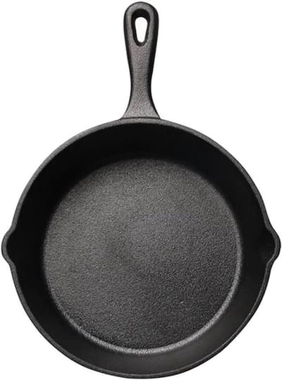 Gietijzeren Braadpan - Grillpan Koekenpan - Pannenkoeken Bakken - Inductie Geschikt - 1 Liter - Zwart