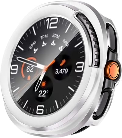 Stravo Screenprotector - Geschikt voor Samsung Galaxy Watch 8 classic - 46mm - Full Cover Hard Case / Beschermend Hoesje - Zilver - Samsung Galaxy Watch 8 classic 46mm screenprotectors