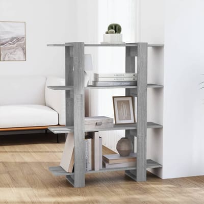 vidaXL - Boekenkast/kamerscherm - 100x30x123,5 - cm - grijs - sonoma - eiken
