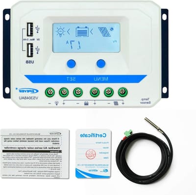 Solar Laadregelaar - PWM Controller - Zonne-energie Systeem - Automatische Spanning Selectie - 30A - Grijs